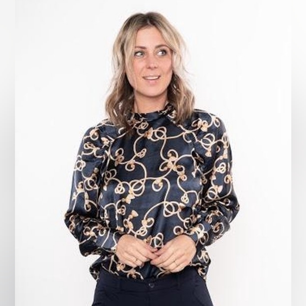 Ichi | Satiny Rope Print Blouse